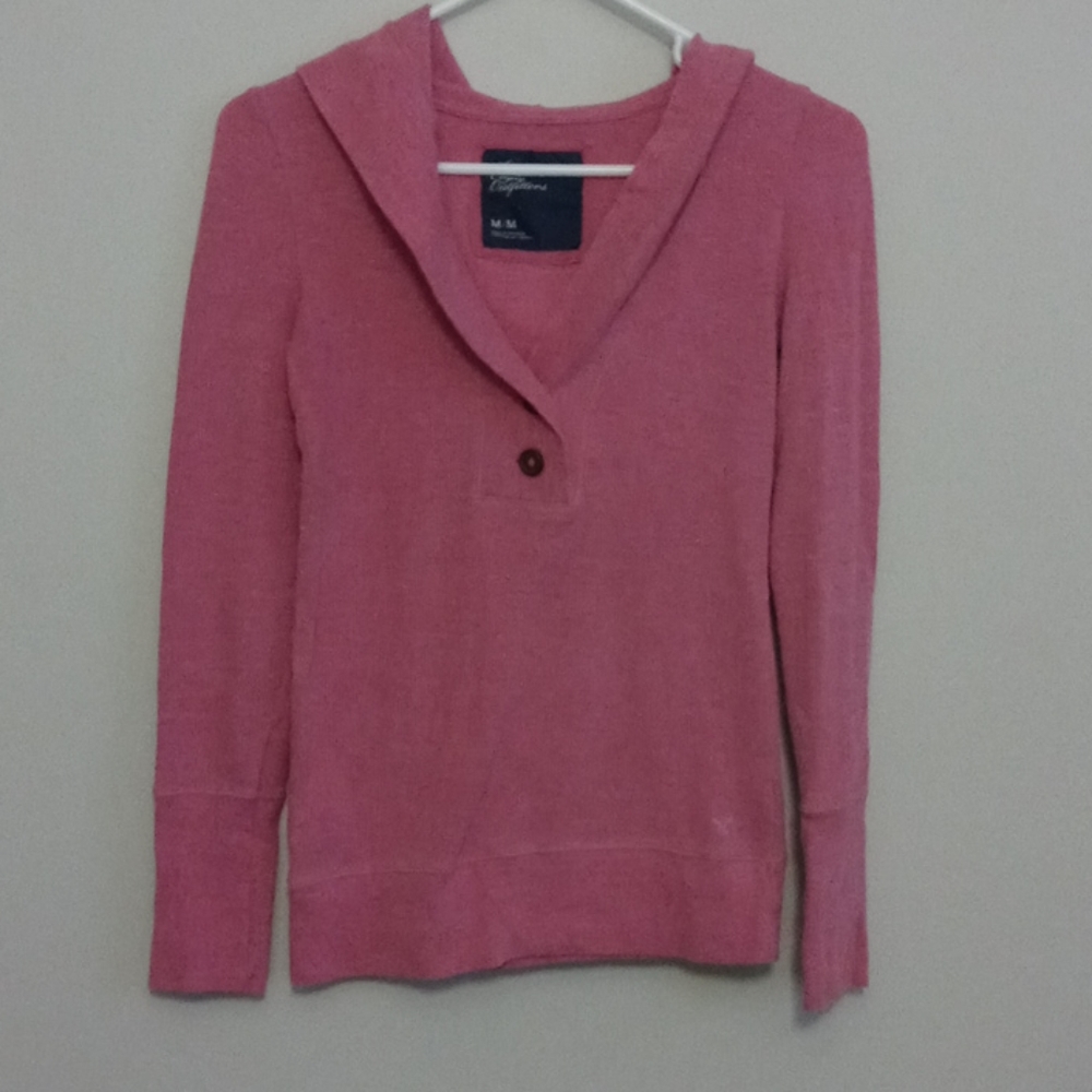 American Eagle Pink Thermal Hoodie